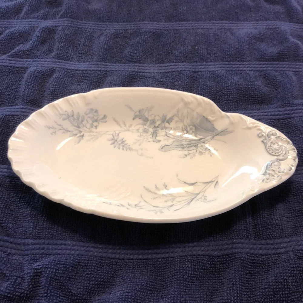 John Edwards England Alva Flowered plate - Antique John Edwards Plate Porcelain